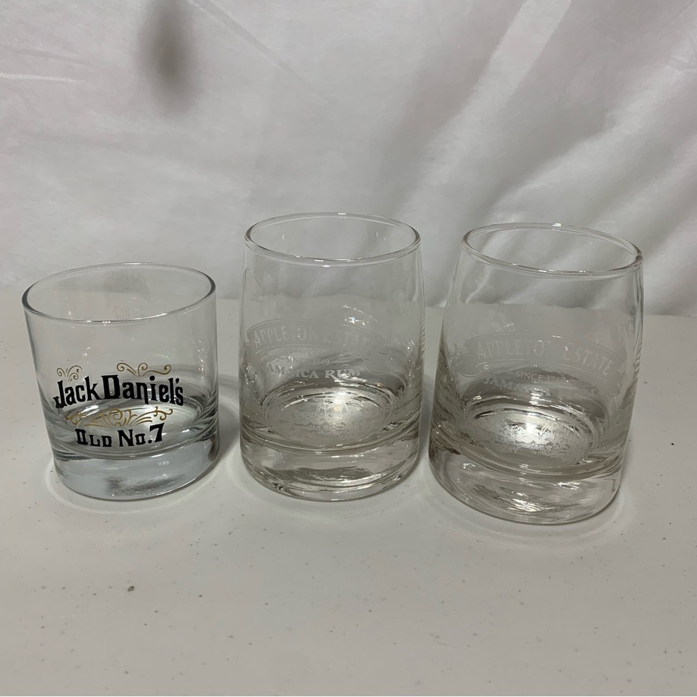 Set of 2 Appleton Estate Jamaica Rum and Jack Daniel's /Old Fashioned Glass